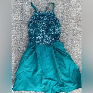 green formal dress